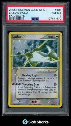 2005 POKEMON GOLD STAR EX DEOXYS #105/107 LATIAS HOLO PSA 8 - Image 1
