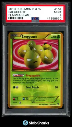 2013 POKEMON BLACK & WHITE PLASMA BLAST #102/101 EXEGGCUTE SECRET RARE PSA 9 - Image 1
