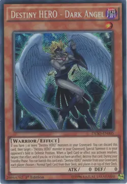 Yugioh Destiny Hero - Dark Angel DESO-EN005 Secret Rare 1st Edition LP - Image 1