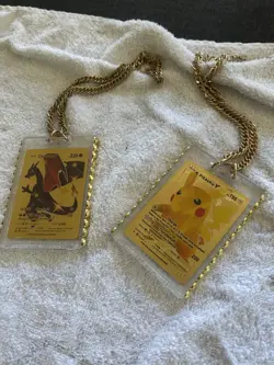 Pokemon Charizard V Gold Foil Card On 20’ Gold Plated Necklace Incased New Gift - Image 5