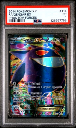 PSA 1 Gengar EX 114 Full Art 114/119 XY-Phantom Forces Holo 2014 POKEMON Card - Image 1