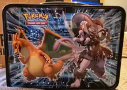 Pokemon Trading Card Game Pikachu Mew Mewtwo Tin Lunch Box, No Cards! - Image 2