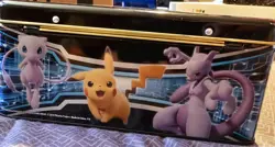 Pokemon Trading Card Game Pikachu Mew Mewtwo Tin Lunch Box, No Cards! - Image 4