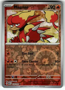 Magmar 126/165 SV: Scarlet & Violet 151 Reverse Holo NM Pokemon Card TCG - Image 1