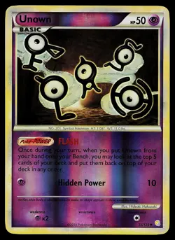 Pokemon Card - Unown HeartGold SoulSilver 55/123 Reverse Holo - Image 1