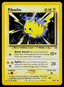 Pokemon Card - Pikachu Neo Genesis 70/111 Common Non Holo - Image 1