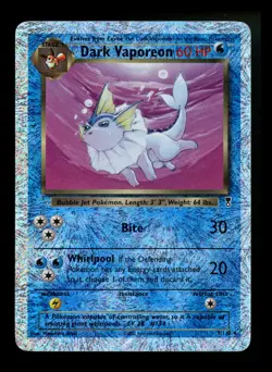 Dark Vaporeon 9/110 Legendary Collection 2002 Reverse Holo Pokemon Card TCG - Image 1
