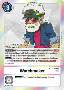 Watchmaker BT12-098 R Digimon Card Game Across Time - Image 1