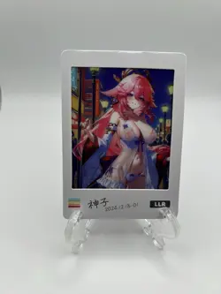 Yae Miko Nightie Genshin Impact LLR Polaroid No Doubt To Getting Wet Waifu Card - Image 1