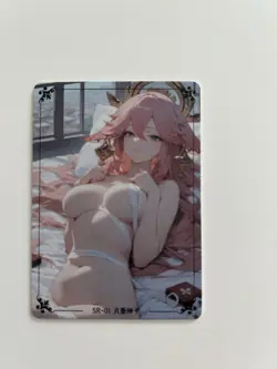 Yae Miko SR-01 Nightie Illustration Reluctant Card Set Genshin Impact - Image 1