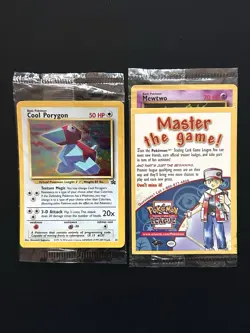 Pokemon Cards - Cool Porygon #15 Holo & Mewtwo #22 Black Star Promo SEALED - Image 1
