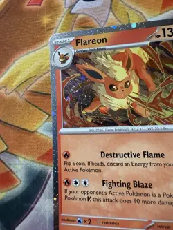 Pokemon TCG Flareon SVP 167 S&V Cosmos Holo SWIRL Black Star Promo Card - NM - Image 2