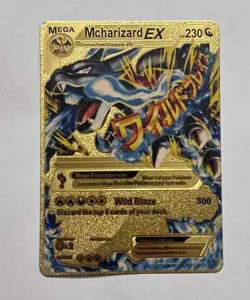 Pokemon Mega Mcharizard EX Gold Foil Card 230 Hp - Image 1
