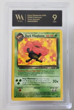 WAG Graded Mint 9 Dark Vileplume 30/82 Team Rocket Regular Pokemon Card Tcg - Image 1