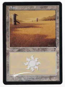 Magic: The Gathering 7th Edition Rainbow FOIL Plains 341/350 Basic Land - Image 1