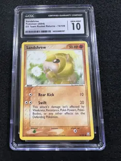 Pokemon Sandshrew 74/109 from EX Team Rocket Returns in a CGC 10 ! - Image 1