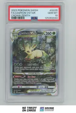 2023 Pokemon Sword & Shield Crown Zenith Leafeon VStar PSA 10 #GG35/GG70 - Image 1
