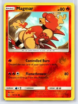 2018 Pokemon TCG - Ultra Prism - Magmar Reverse Holo 18/156 - LP - Image 1
