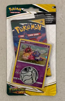 2021 POKEMON SWORD & SHIELD EVOLVING SKIES GALARIAN SLOWPOKE CHECKLANE BLISTER A - Image 1