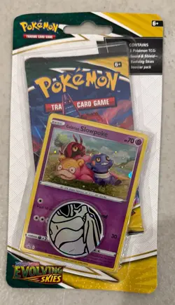 2021 POKEMON SWORD & SHIELD EVOLVING SKIES GALARIAN SLOWPOKE CHECKLANE BLISTER A - Image 2