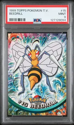 1999 TOPPS POKEMON TV #15 BEEDRILL PSA 9 - Image 1