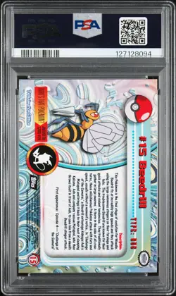 1999 TOPPS POKEMON TV #15 BEEDRILL PSA 9 - Image 2