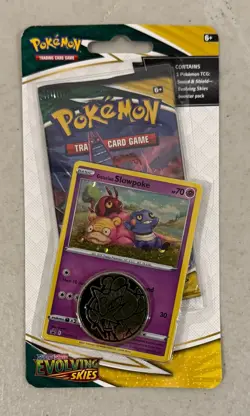 2021 POKEMON SWORD & SHIELD EVOLVING SKIES GALARIAN SLOWPOKE CHECKLANE BLISTER B - Image 1