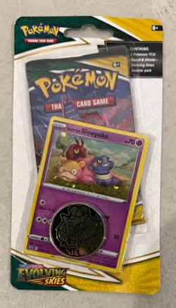 2021 POKEMON SWORD & SHIELD EVOLVING SKIES GALARIAN SLOWPOKE CHECKLANE BLISTER B - Image 2