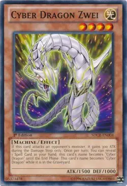 Yugioh! MP Cyber Dragon Zwei - SDCR-EN004 - Common - 1st Edition Moderately Play - Image 1