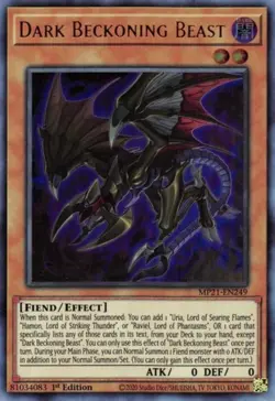 Yugioh! Dark Beckoning Beast - MP21-EN249 - Ultra Rare - 1st Edition Near Mint, - Image 1