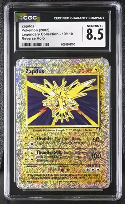 CGC 8.5 Zapdos 19/110 Reverse Holo Legendary Collection Pokemon Card - Image 1