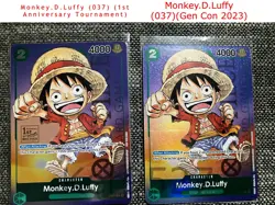 One Piece Card Game TCG Monkey D Luffy P-037 GenCon 2023 Foil Promo - Image 1