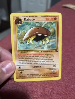 Pokemon TCG Kabuto Fossil 1st Edition Common Card 50/62 - Image 1