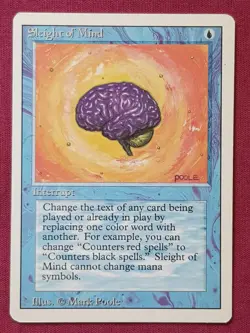 Magic The Gathering REVISED SLEIGHT OF MIND blue card MTG - Image 1