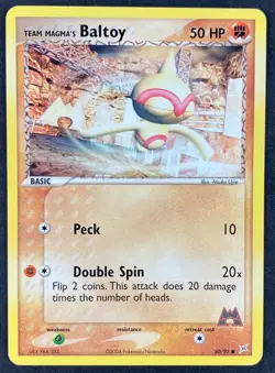 2X Pokemon Card Magma's Baltoy (EX Magma VS Aqua) 60/95 NEAR MINT Non-Holo TCG!! - Image 1