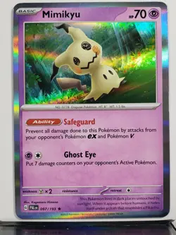 HOLO Mimikyu 097/193 NM / M - Paldea Evolved Scarlet Violet Pokemon Card - Image 1