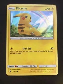 Pikachu 28/73 Water Web Holo Promo Sun & Moon Shining Legends Pokemon Card NM - Image 1