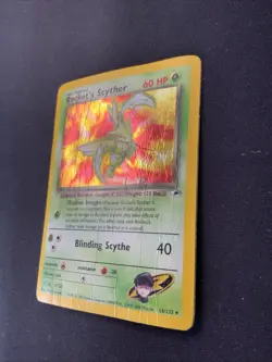 Rocket Scyther Holo Creased (Gym Heroes) 13/132 Rare Vintage Pokemon Card - Image 3