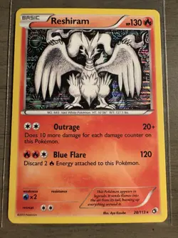 Reshiram 28/113 Legendary Treasures Holo Rare Pokemon Card - Image 1