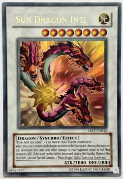 ABPF-EN042 Sun Dragon Inti - Ultra Rare Unlimited Lightly Played YuGiOh Card - Image 1