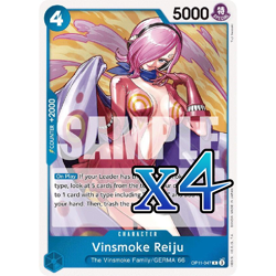 4X Vinsmoke Reiju OP11-047 Rare A Fist of Divine Speed NM One Piece Card Game - Image 1