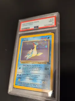 1999 Pokemon TCG Lapras Fossil Holo Card 10/62 PSA 9 MINT - Image 1