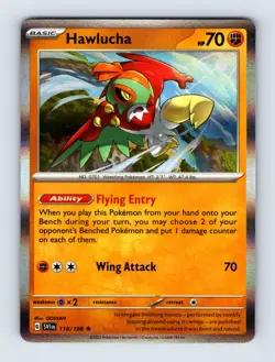 Hawlucha SV01: Scarlet & Violet Base Set Holo Rare 118/198 NM/LP Pokemon Cards - Image 1