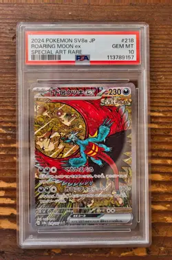 PSA 10 Roaring Moon ex SAR 218/187 sv8a Terastal Festival Japanese Pokemon Card - Image 1