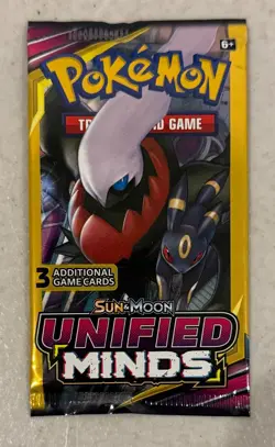 2019 POKEMON SUN & MOON UNIFIED MINDS SEALED 3 CARD PACK DARKRAI & UMBREON ART - Image 1