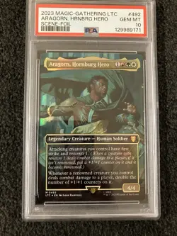 Magic MTG - Aragorn, Hornburg Hero (Borderless) Foil LTR - PSA Graded Gem MT 10 - Image 1