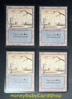 MTG Limited Edition Alpha 1993 Swamp (B) x 4 M/NM Playset LEA Common 93/94 - Image 2