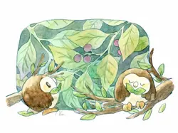 Pokemon anime nonkumakawayusu pok mon rowlet fanart Pad Gaming Mat Desk - Image 1