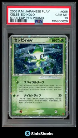 2003 POKEMON JAPANESE #006/PLAY CELEBI EX HOLO 5000 EXP PTS PROMO PSA 10 - Image 1