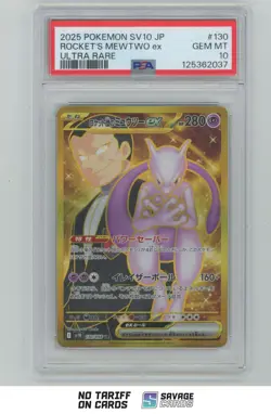 2025 Pokemon SV10 JPN Ultra Rare Rocket's Mewtwo ex PSA 10 #130/098 - Image 1